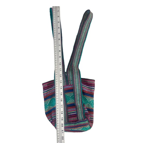 Artesanias Pinzon Backpack Bag Multicolor Boho Woven Baja Travel Vacation Mexico - Picture 10 of 13